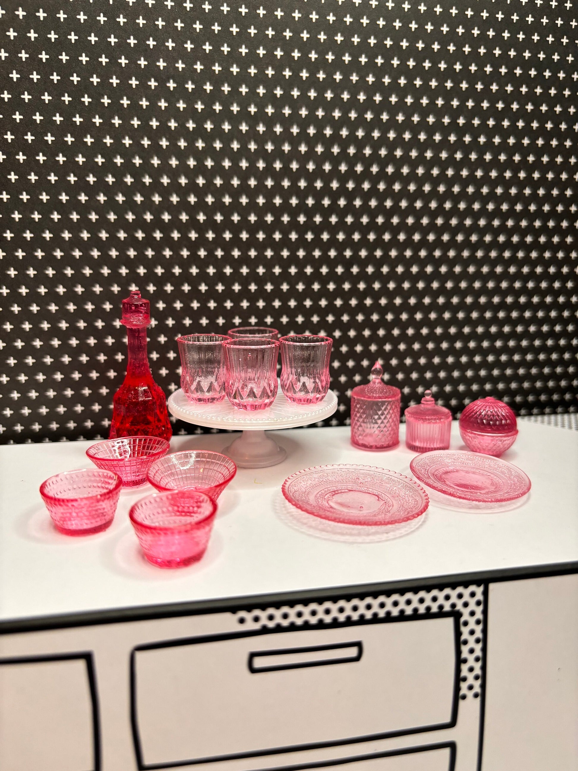 Custom 1:6 Dishes | custom dollhouse dish set for Barbie